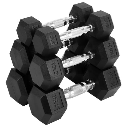 High-Quality Hex Dumbbell Set – 100 Lbs Free Weights – Rubber & PEV Coated, Non-Slip Anti-Roll Handles, Hand Weights for Strength Training, Home Gym Exercise Equipment for Men & Women