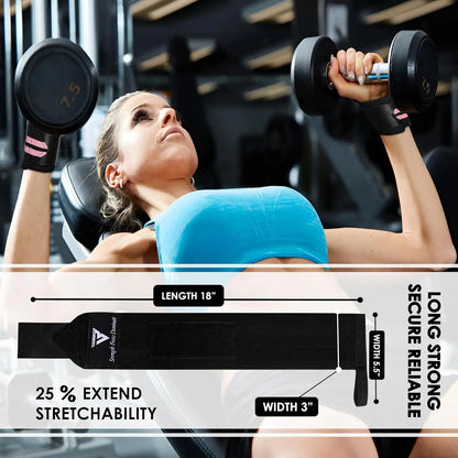 BEAST at LEAST Weightlifting Wrist Wraps 18 Heavy Duty Cotton Wrist Support with Thumb Loop for Powerlifting, Strength Training & Bodybuilding Workout Accessories