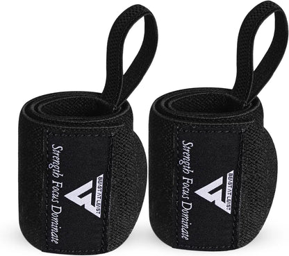 BEAST at LEAST Weightlifting Wrist Wraps 18 Heavy Duty Cotton Wrist Support with Thumb Loop for Powerlifting, Strength Training & Bodybuilding Workout Accessories