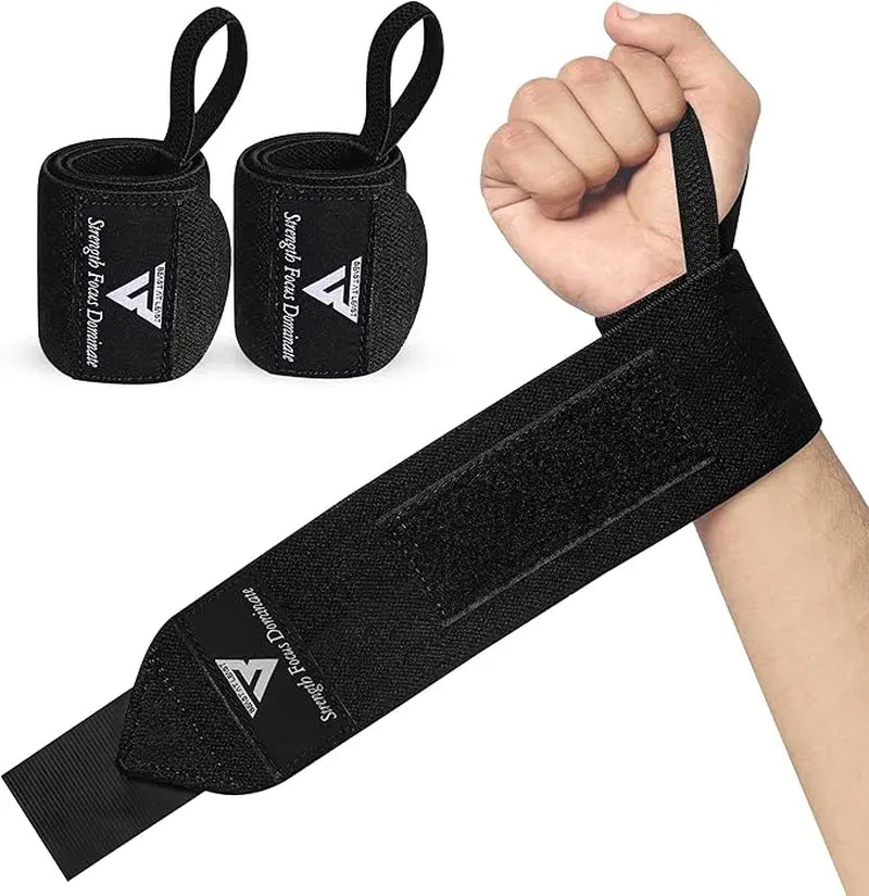 BEAST at LEAST Weightlifting Wrist Wraps 18 Heavy Duty Cotton Wrist Support with Thumb Loop for Powerlifting, Strength Training & Bodybuilding Workout Accessories