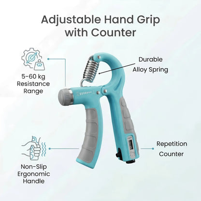 2-Pack Grip Strength Trainer, Adjustable Resistance (11-132 Lbs/5-60Kg) Forearm & Hand Exerciser for Muscle Building, Injury Recovery, Office Relaxation